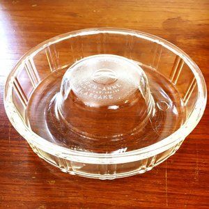 * VTG  40’s Glasbake Queen Anne Clear Glass Ring Mold Bundt Pan